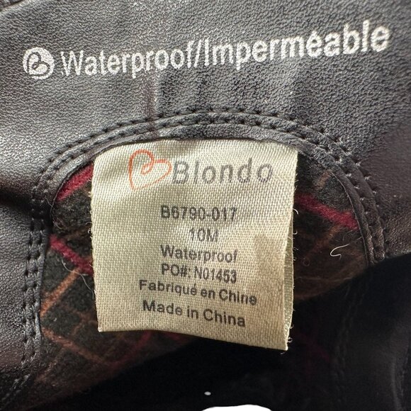 Blondo Waterproof Black Square Toe Heeled Ankle Boots Women's 10 M - Picture 13 of 16